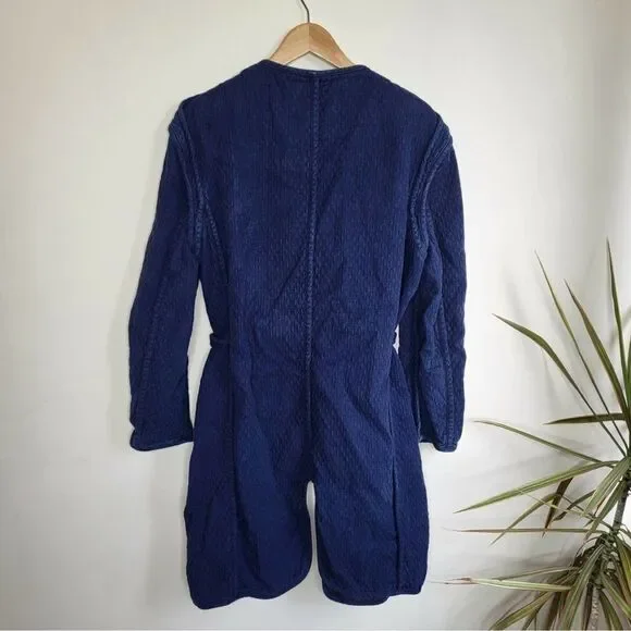 Rag & Bone Quilted Self Tie Liner Coat - /Navy Size S Jackets & Coats